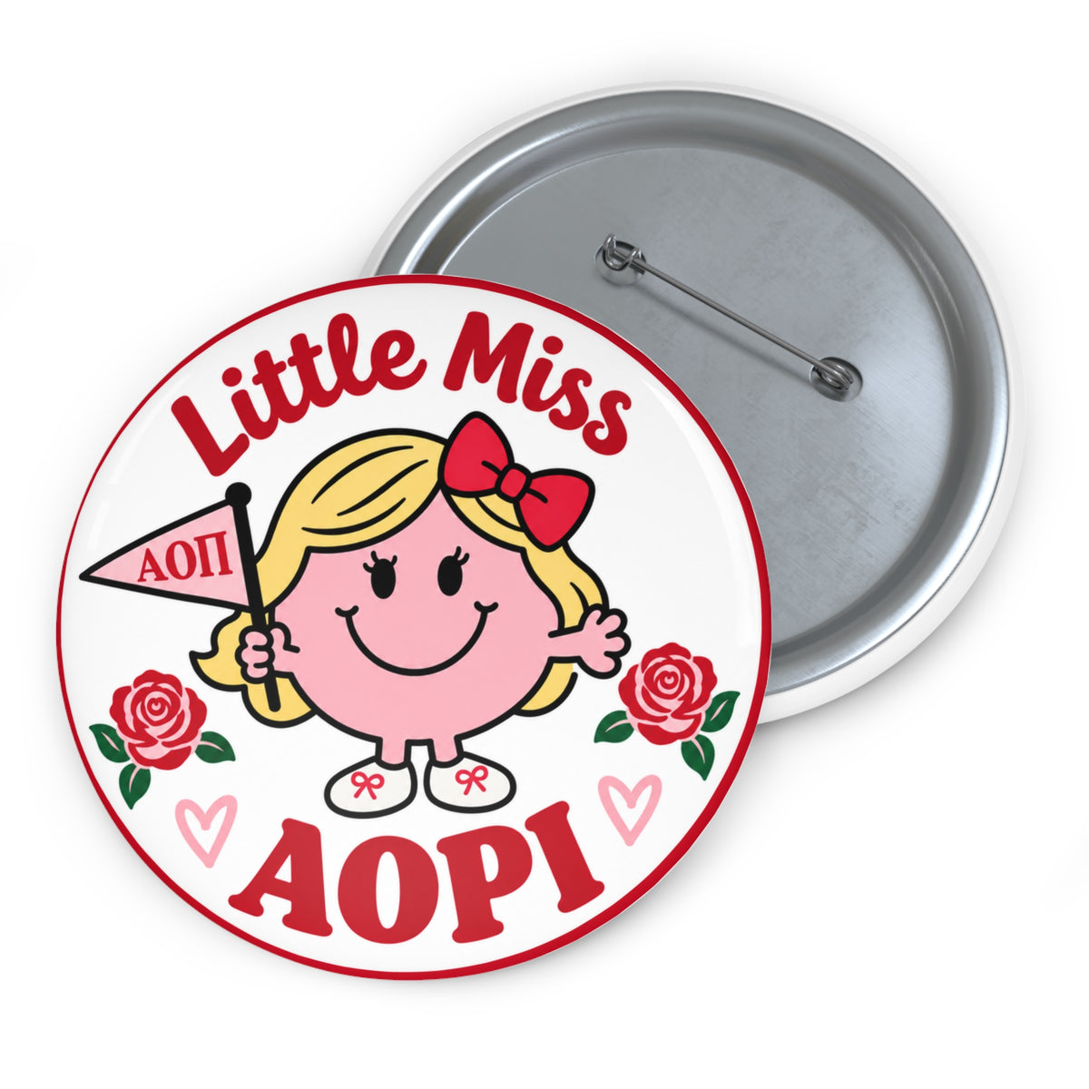 Little Miss AOPI Sorority Pin Button — Custom Greek Life Badge
