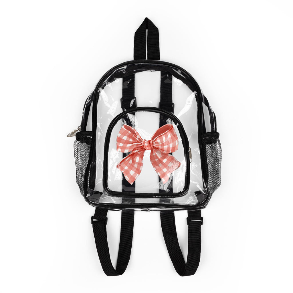 Gingham Bow Clear Stadium Backpack