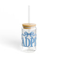 ADPI Ribbon Sipper Glass | 16oz Acrylic Tumbler with Straw