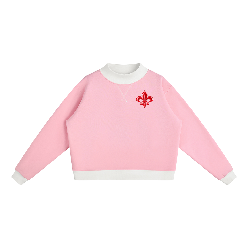 Fleur de Lis Women’s Mock Neck Crewneck Sweatshirt