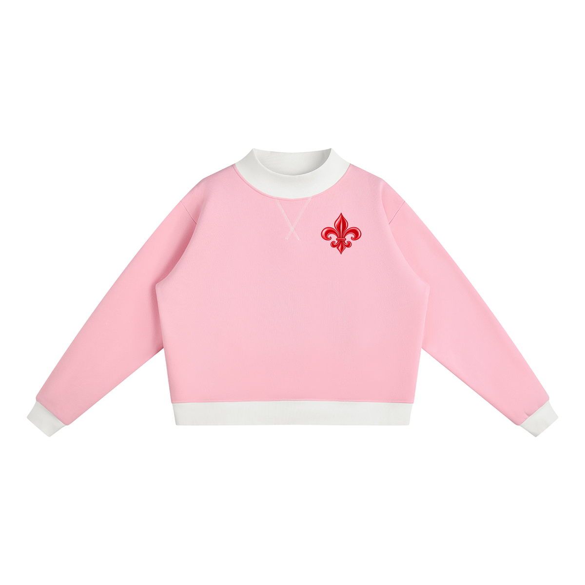 Fleur de Lis Women’s Mock Neck Crewneck Sweatshirt