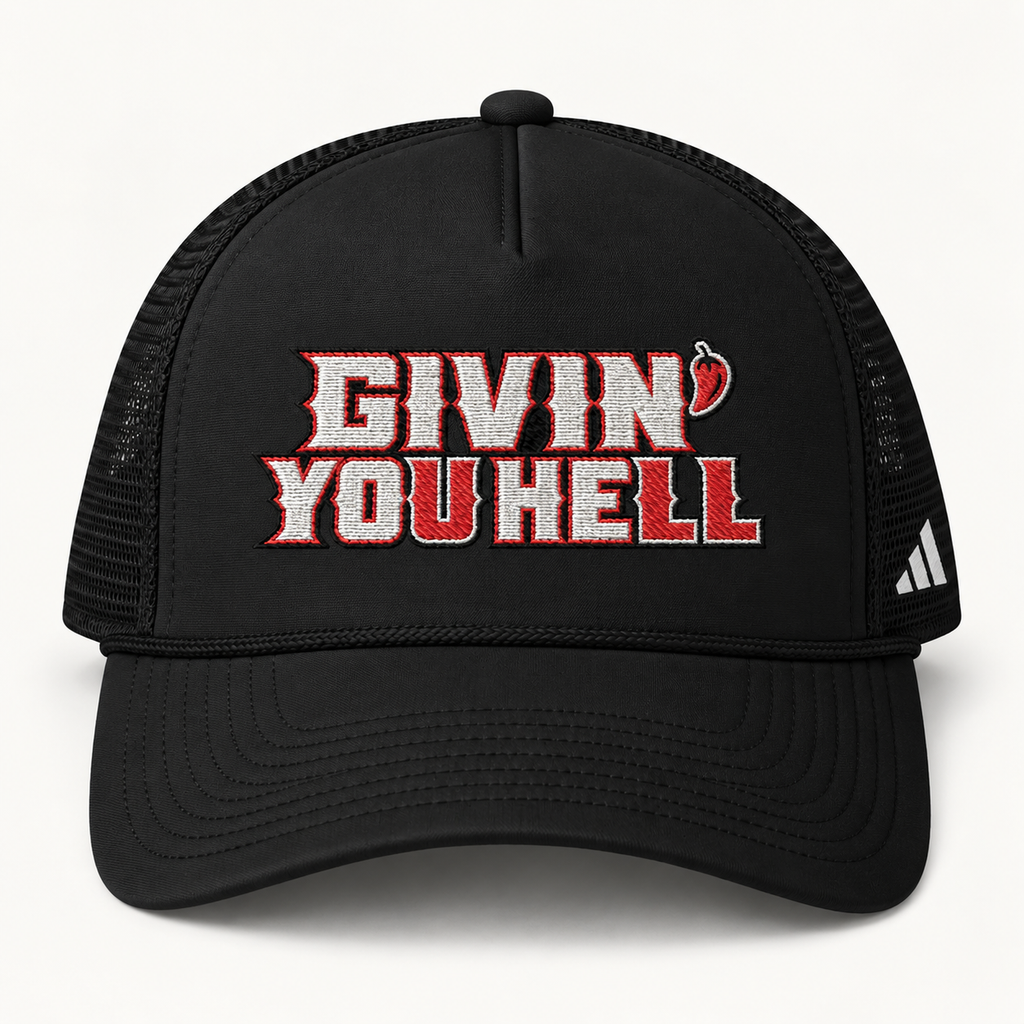 Givin' You Hell-  Embroidered Adidas Trucker Hat