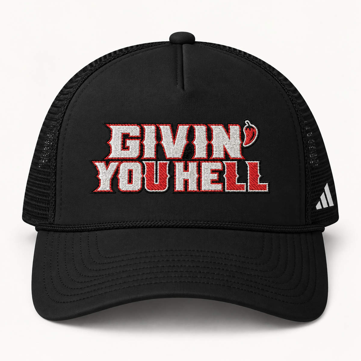 Givin' You Hell-  Embroidered Adidas Trucker Hat