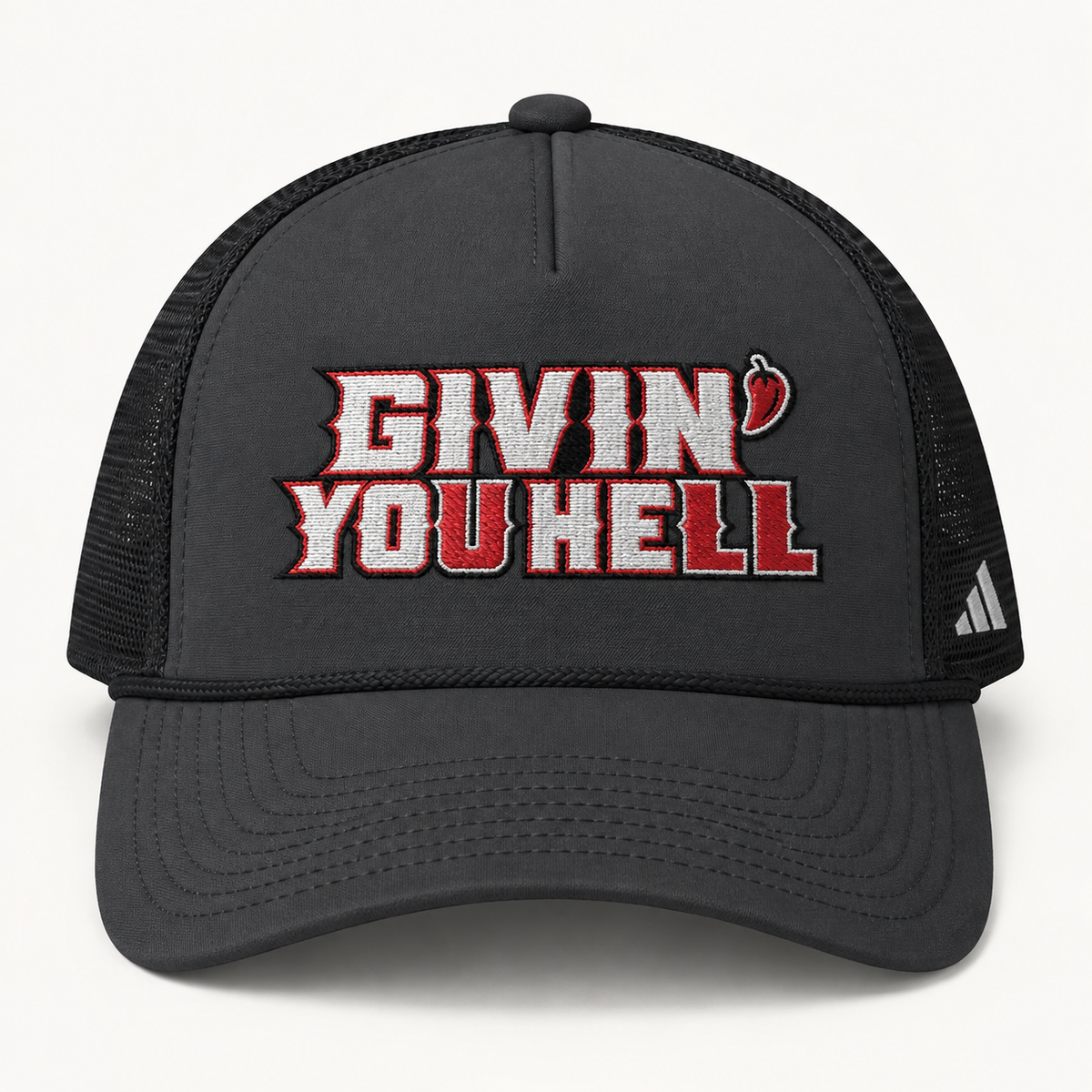 Givin' You Hell-  Embroidered Adidas Trucker Hat