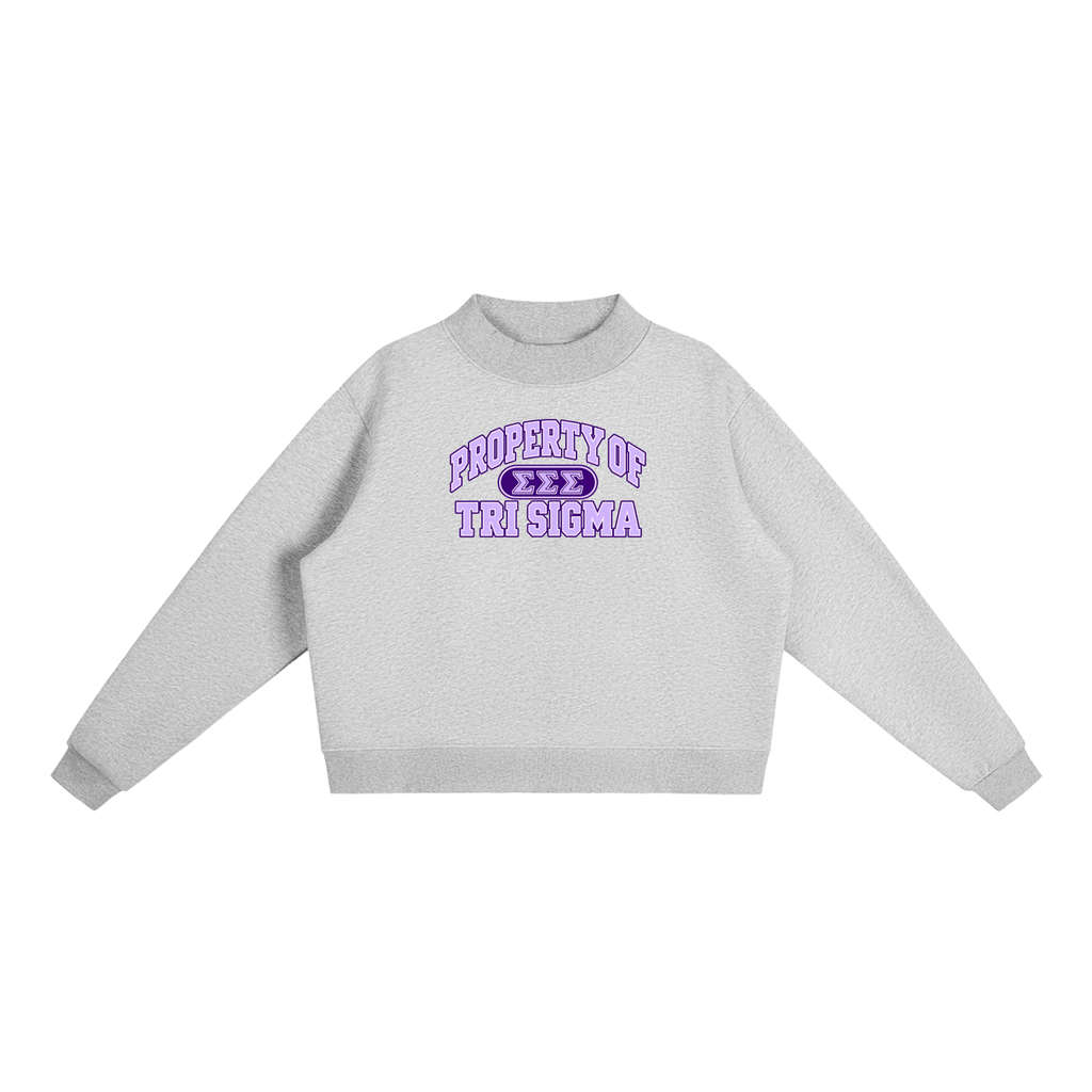 Tri Sigma Essential Fleece Mock-Neck Crew Sweatshirt