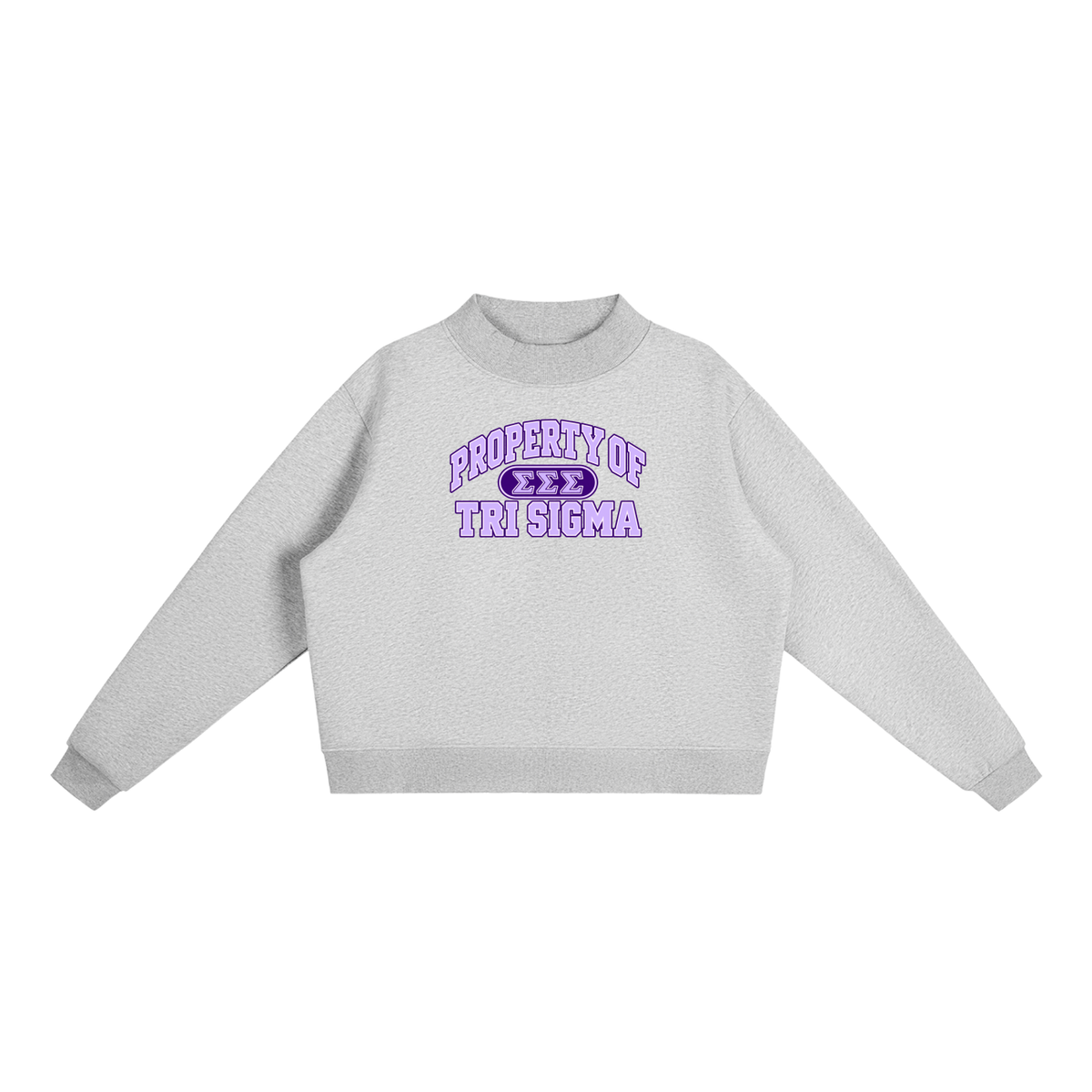 Tri Sigma Essential Fleece Mock-Neck Crew Sweatshirt