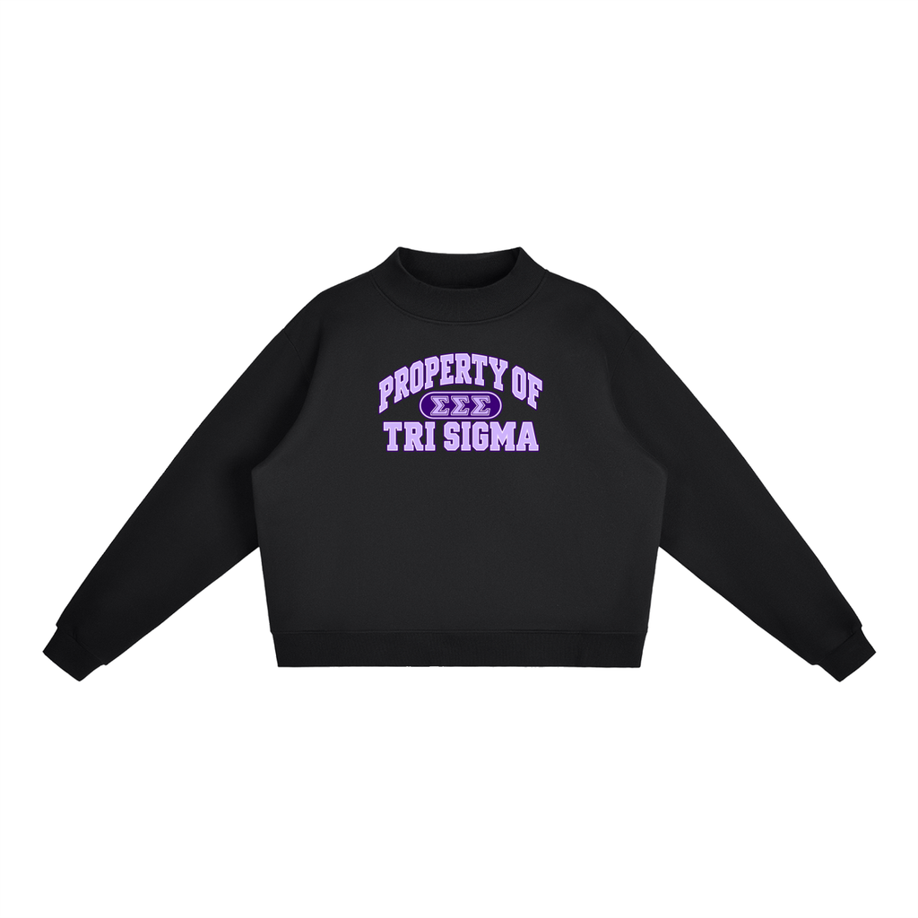 Tri Sigma Essential Fleece Mock-Neck Crew Sweatshirt