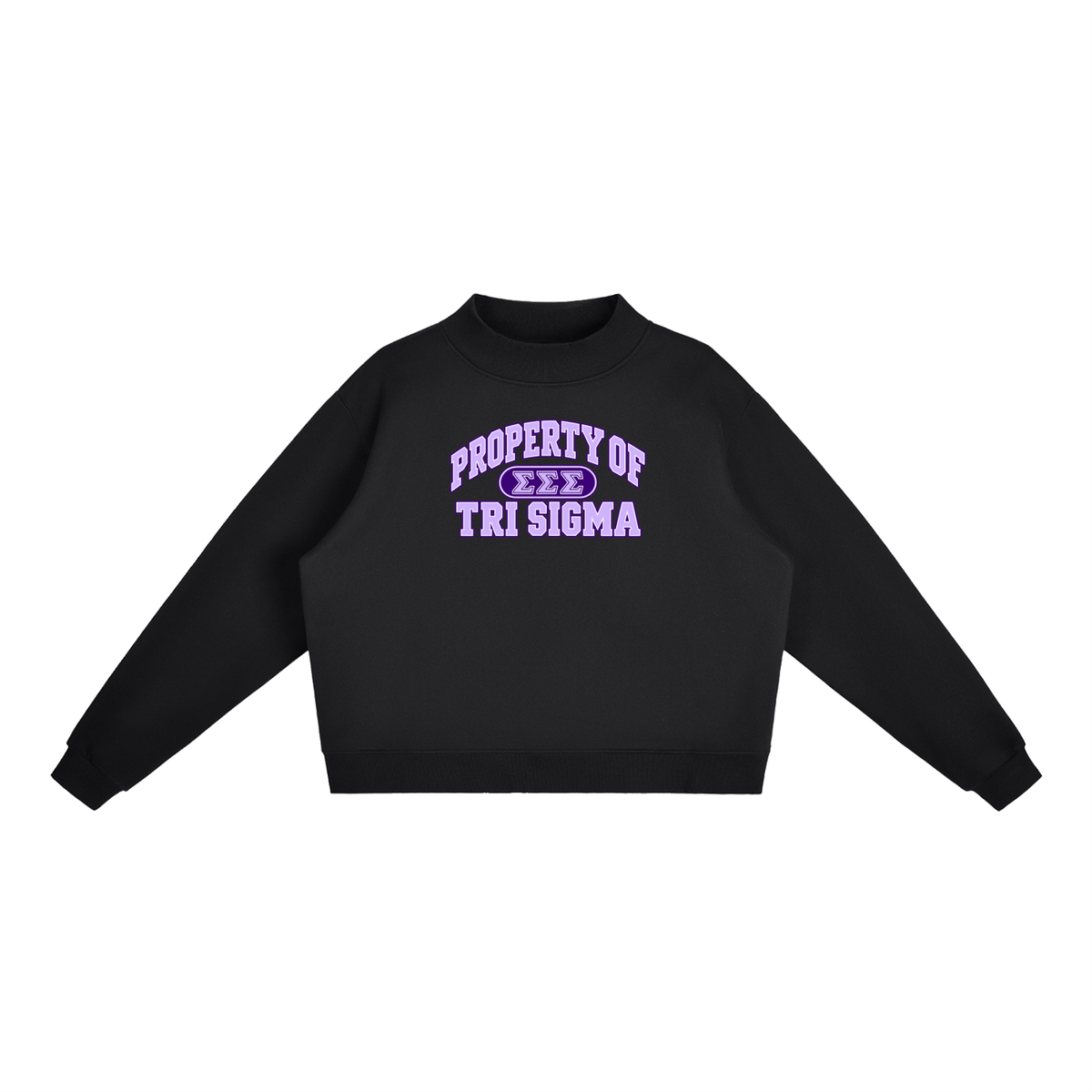 Tri Sigma Essential Fleece Mock-Neck Crew Sweatshirt