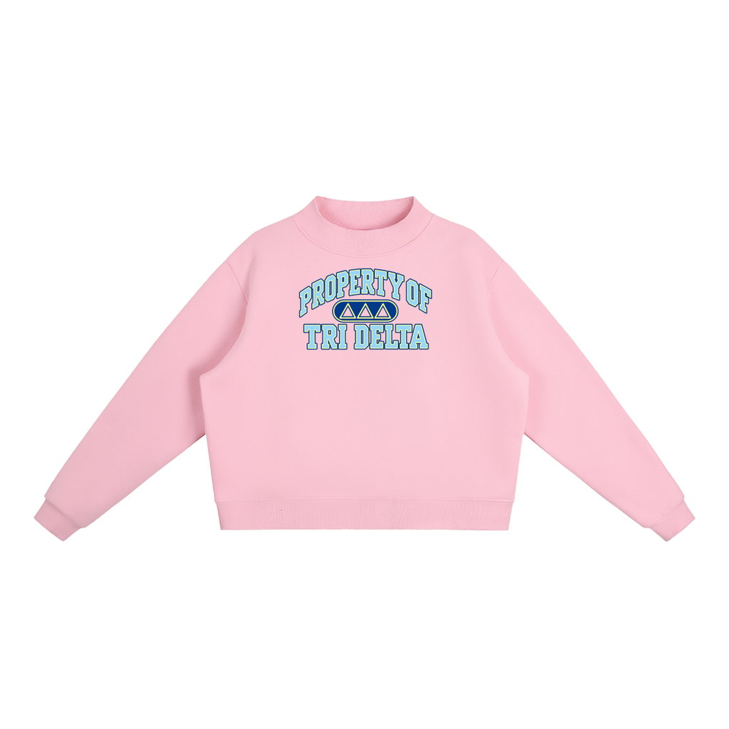 Tri Delta Essential Fleece Mock-Neck Crew Sweatshirt
