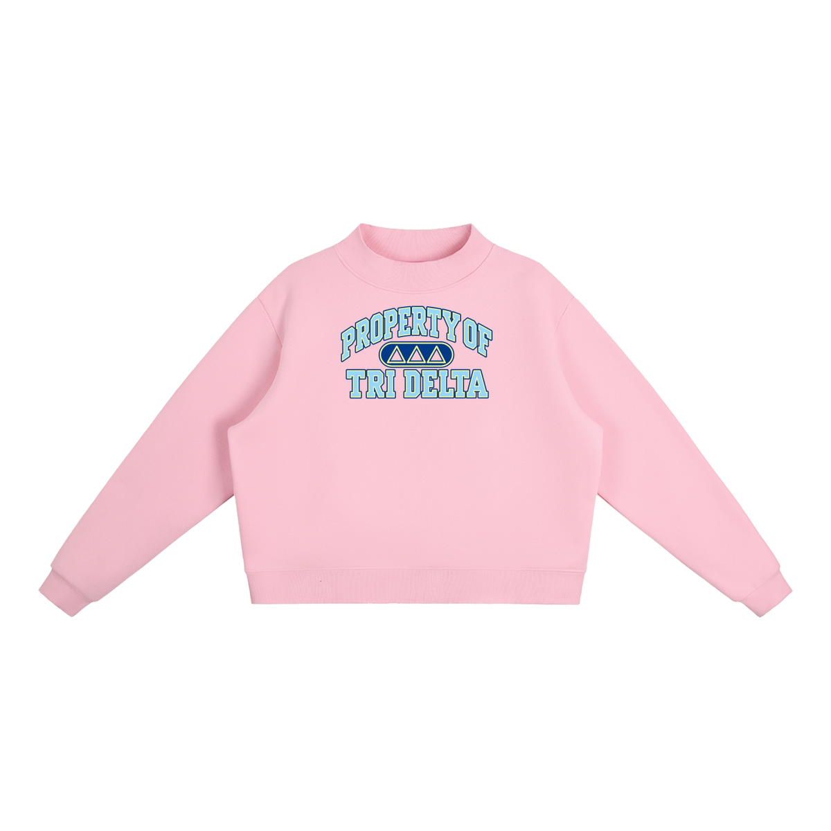 Tri Delta Essential Fleece Mock-Neck Crew Sweatshirt