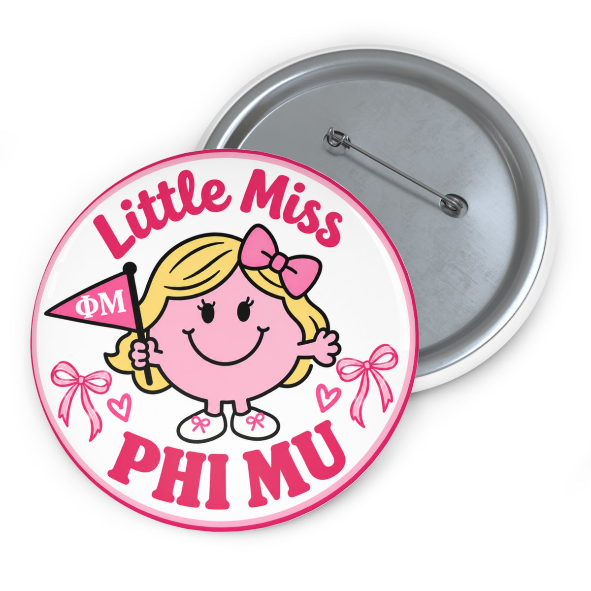 Phi Mu Little Miss Pin Button