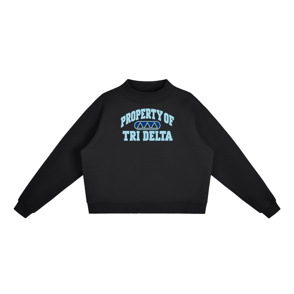 Tri Delta Essential Fleece Mock-Neck Crew Sweatshirt