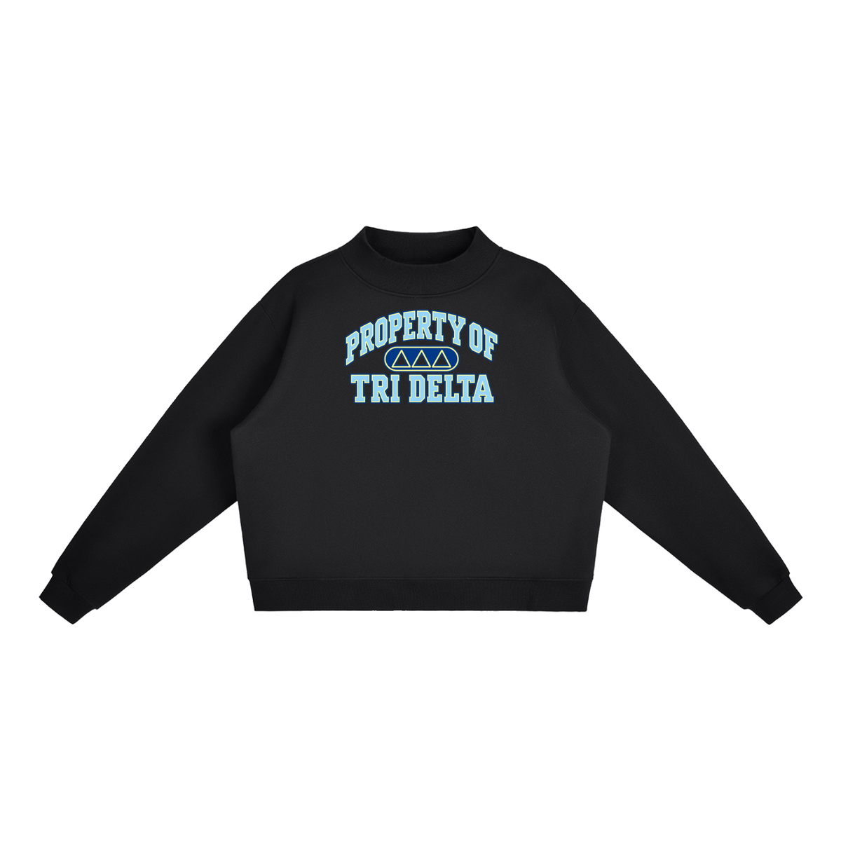 Tri Delta Essential Fleece Mock-Neck Crew Sweatshirt