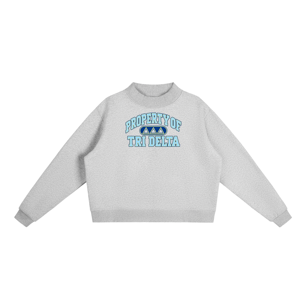 Tri Delta Essential Fleece Mock-Neck Crew Sweatshirt