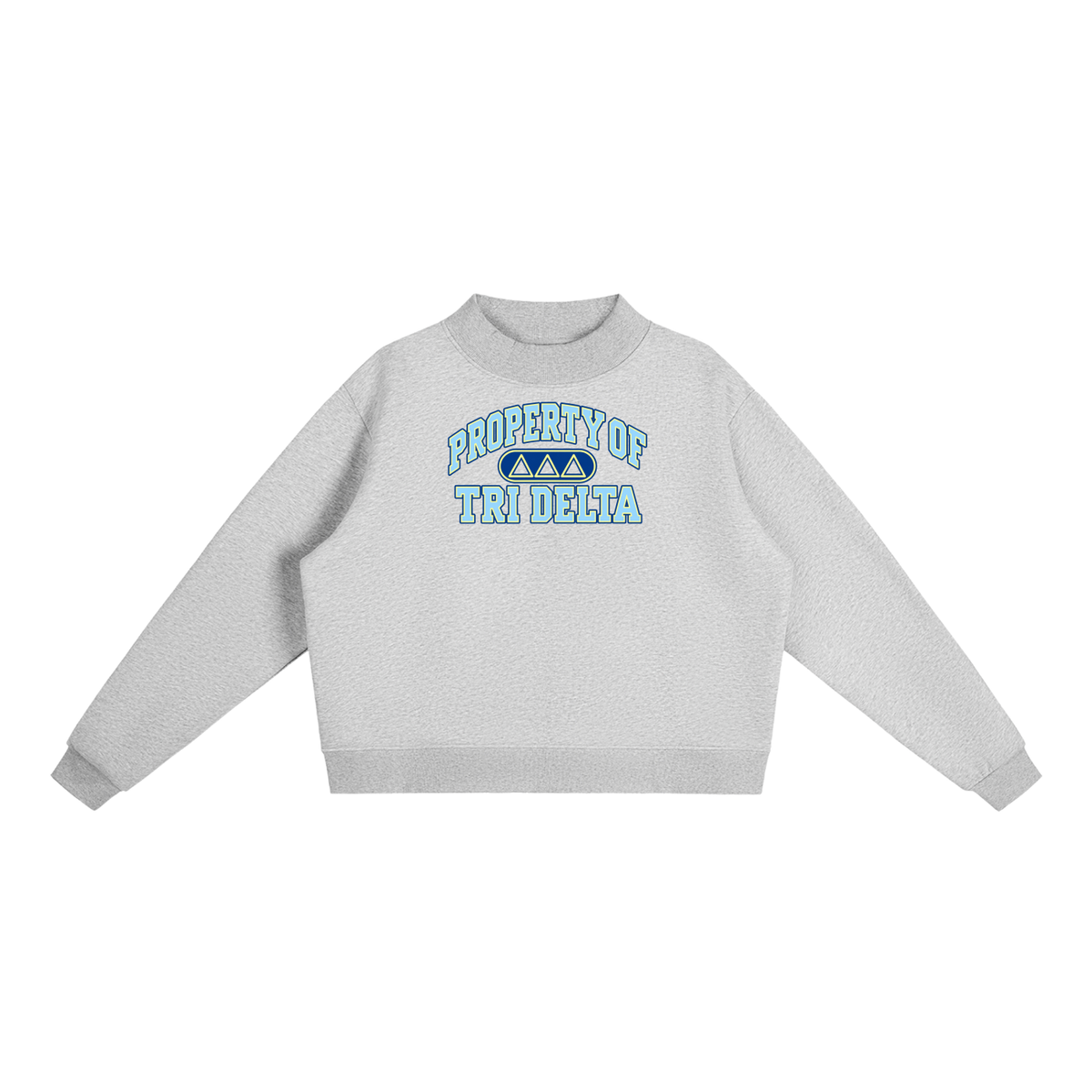 Tri Delta Essential Fleece Mock-Neck Crew Sweatshirt