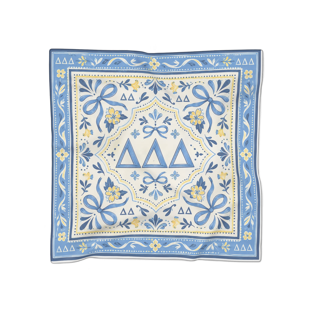 Delta Delta Delta Blue Floral Bandana Scarf