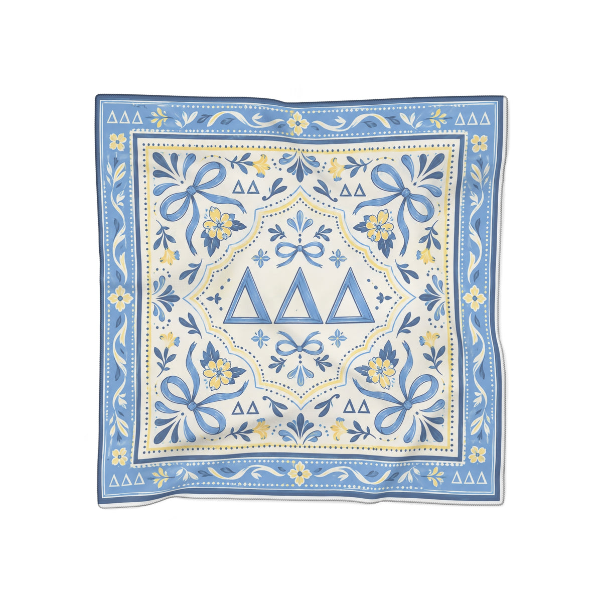 Delta Delta Delta Blue Floral Bandana Scarf
