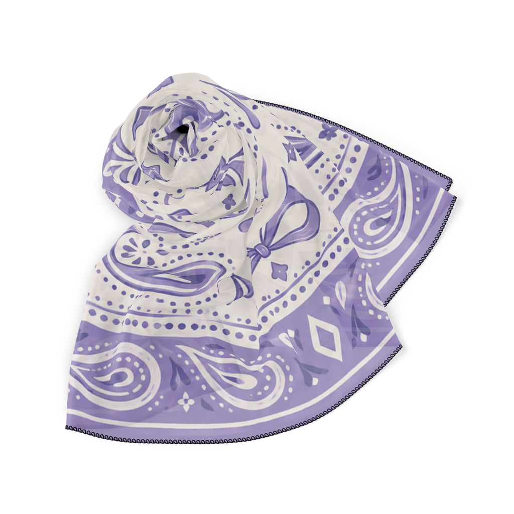 Lavender Paisley Poly Scarf — Greek Letter Sigma Sigma Sigma Bandana