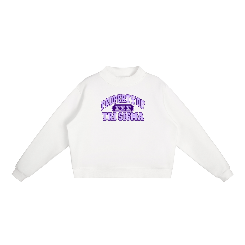 Tri Sigma Essential Fleece Mock-Neck Crew Sweatshirt