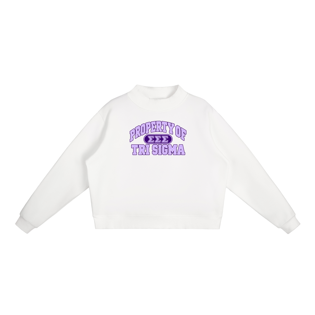Tri Sigma Essential Fleece Mock-Neck Crew Sweatshirt