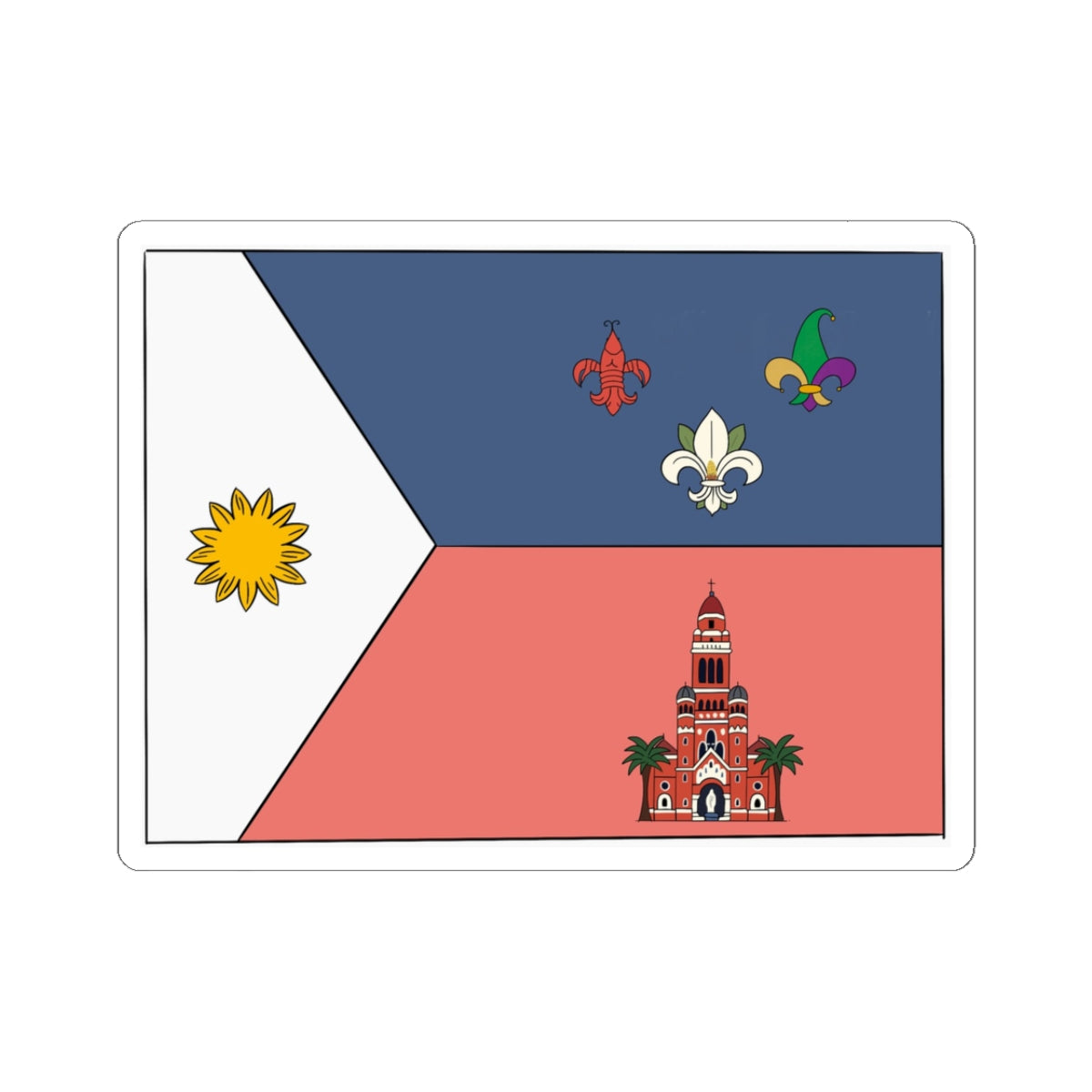 Acadian Flag Kiss-Cut Sticker