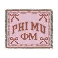 Phi Mu Sorority Letters Woven Blanket