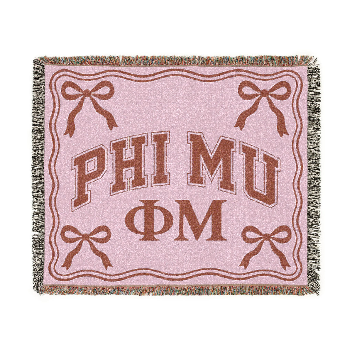 Phi Mu Sorority Letters Woven Blanket