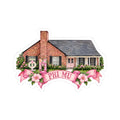 Phi Mu Sorority House Kiss-Cut Sticker — Pink Floral Greek Letters