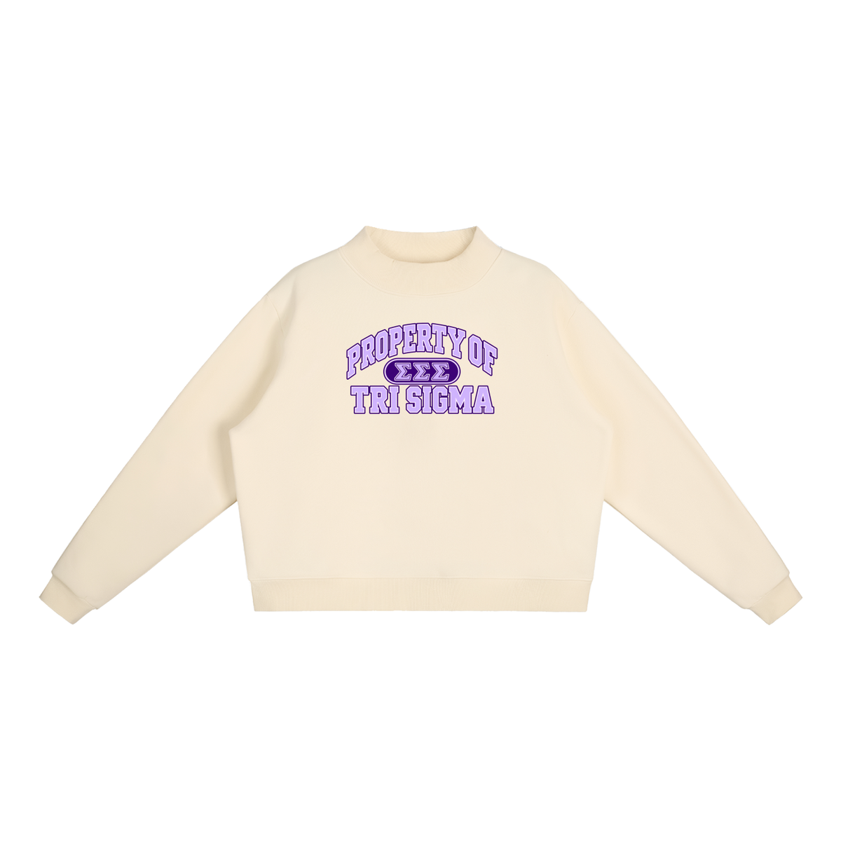 Tri Sigma Essential Fleece Mock-Neck Crew Sweatshirt