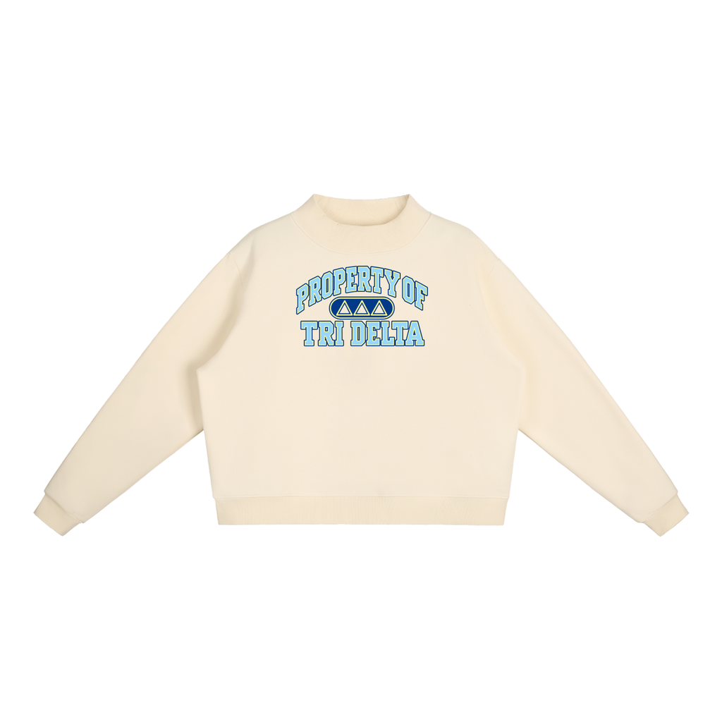 Tri Delta Essential Fleece Mock-Neck Crew Sweatshirt