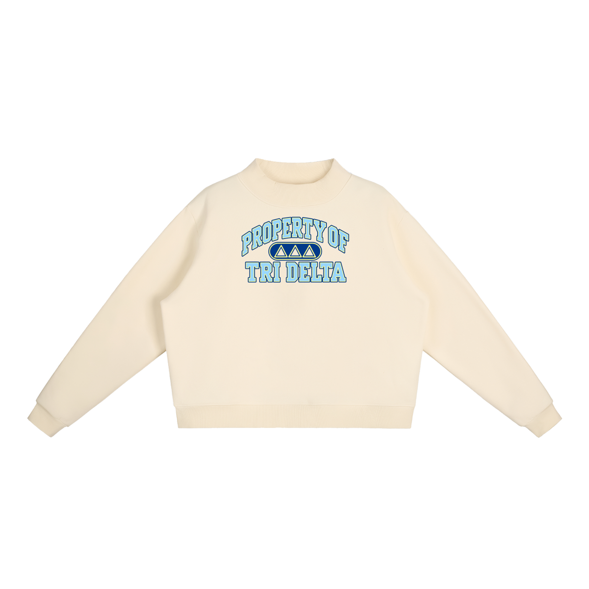 Tri Delta Essential Fleece Mock-Neck Crew Sweatshirt