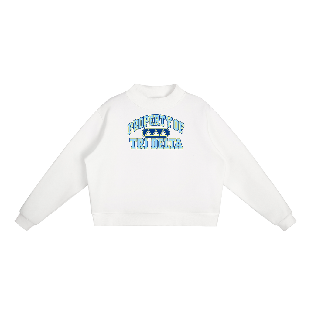 Tri Delta Essential Fleece Mock-Neck Crew Sweatshirt