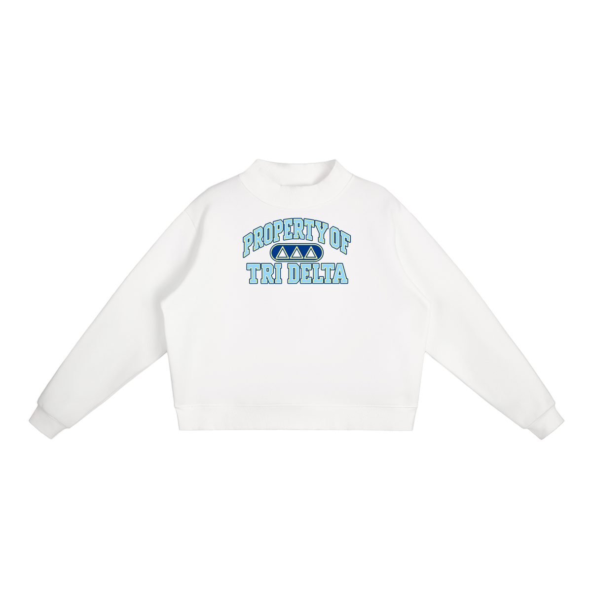 Tri Delta Essential Fleece Mock-Neck Crew Sweatshirt