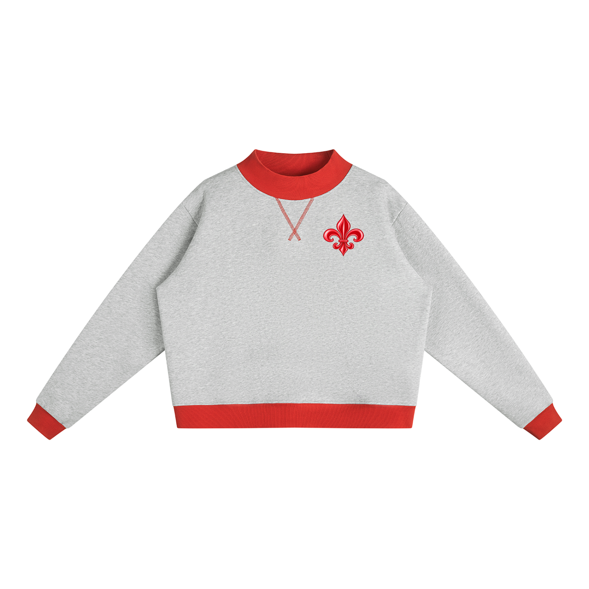 Fleur de Lis Women’s Mock Neck Crewneck Sweatshirt