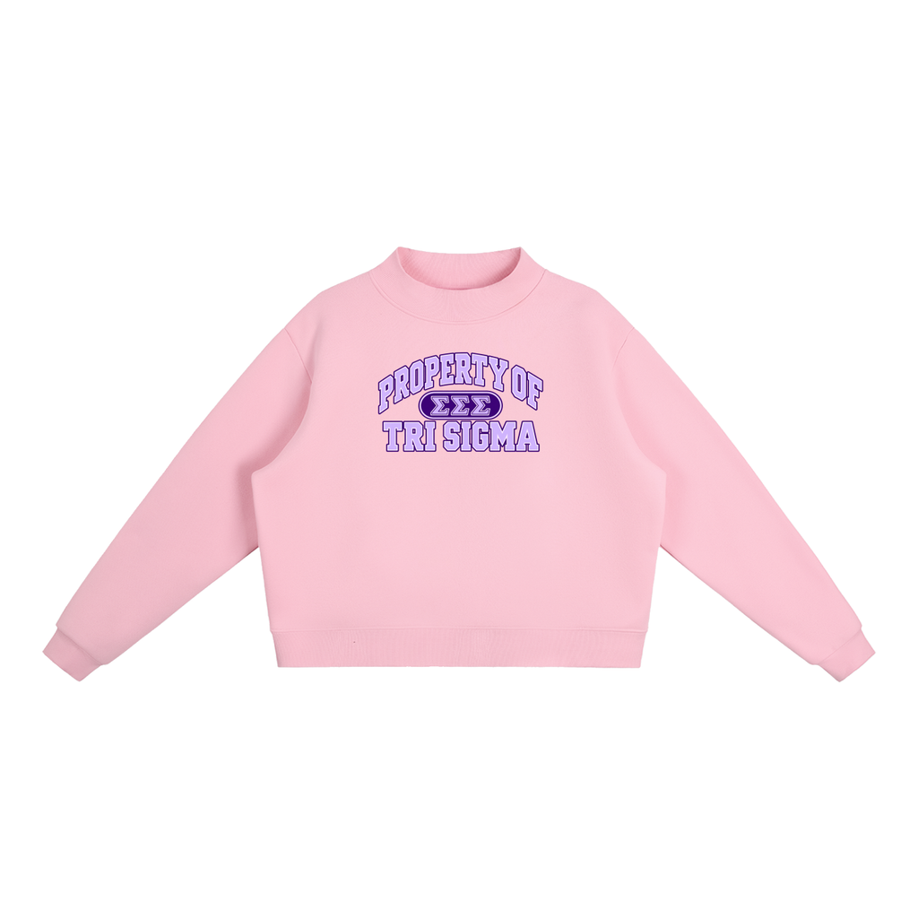 Tri Sigma Essential Fleece Mock-Neck Crew Sweatshirt