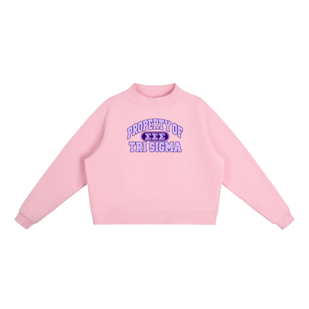 Tri Sigma Essential Fleece Mock-Neck Crew Sweatshirt